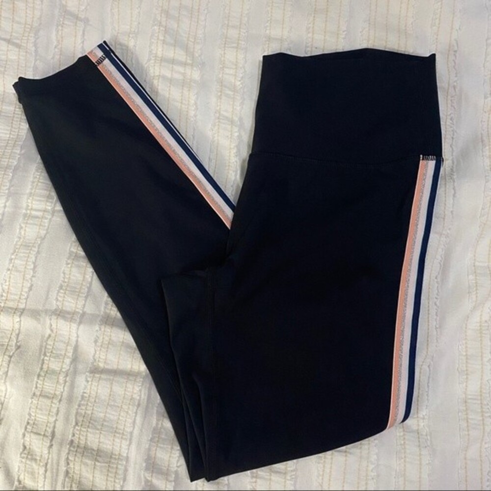 Zyia Active Black legging with pink sparkly seam - size 6-8